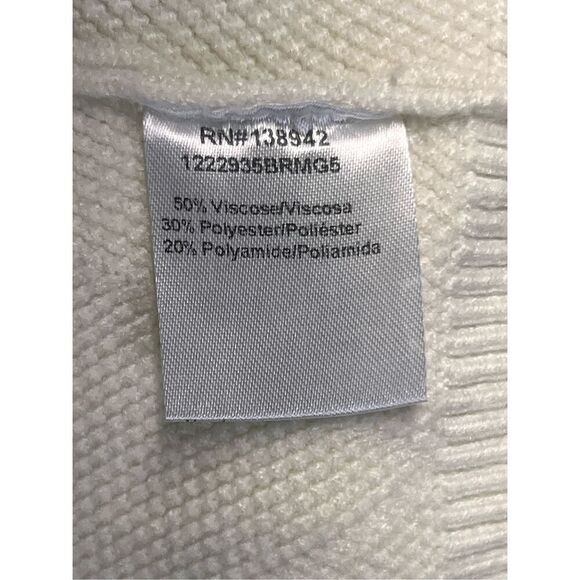 On twelfth ivory soft pearl long sleeve turtleneck sweater XL cozy warm career - Picture 9 of 9